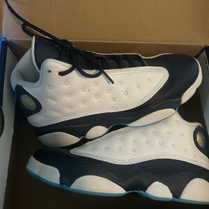 Jordan 13 Retro White and Powder Blue Sneakers